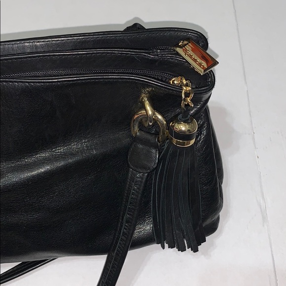 Tiganello Black leather crossbody shoulder bag - Picture 6 of 10